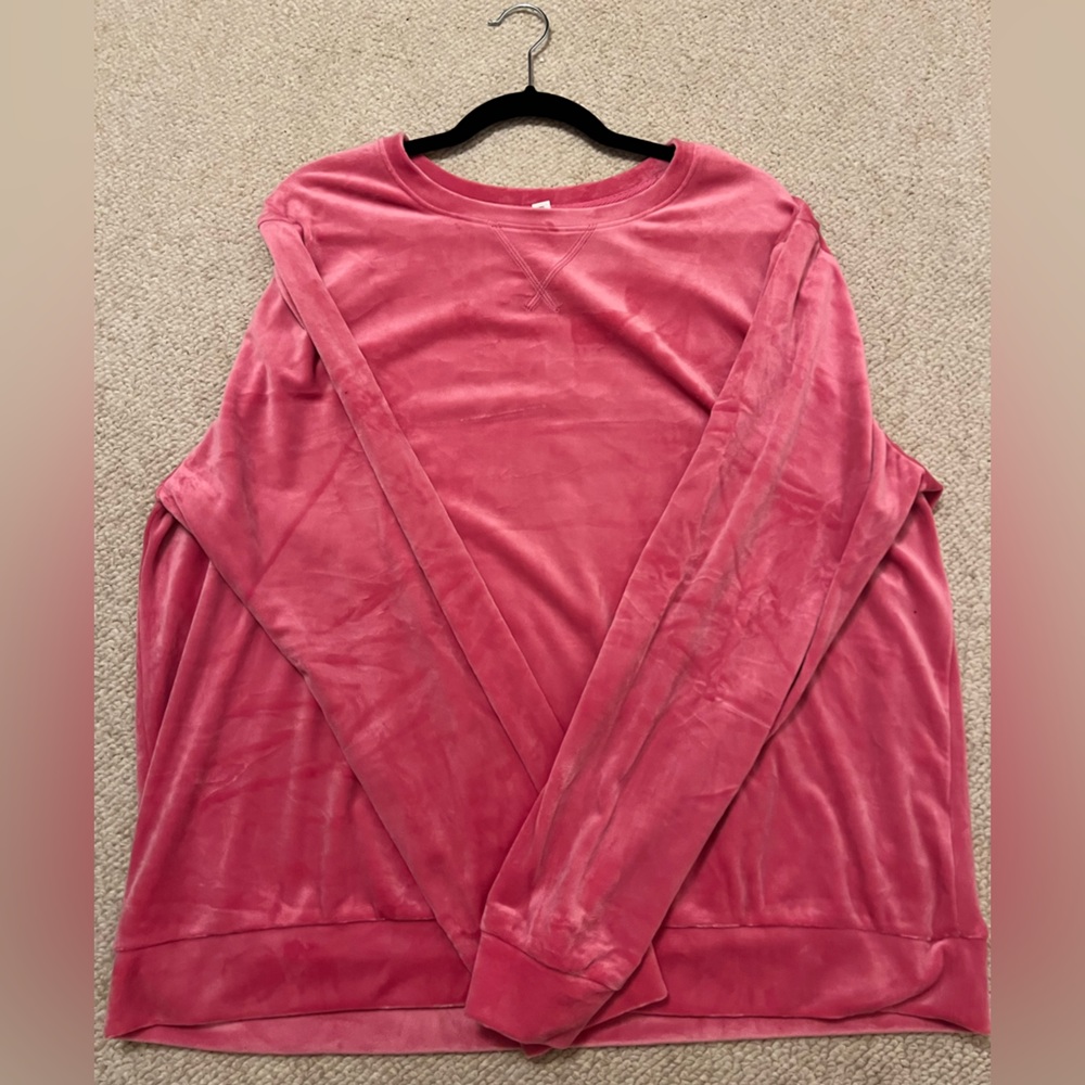 Pink Velvet Long Sleeve Top